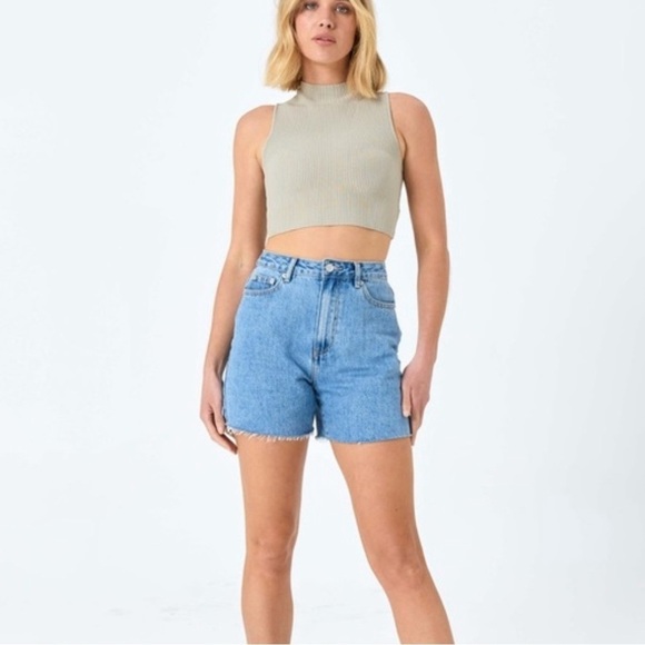 Glassons - Ribbed - Crop Top - Mock Neck - Tank - SMALL - Picture 1 of 6
